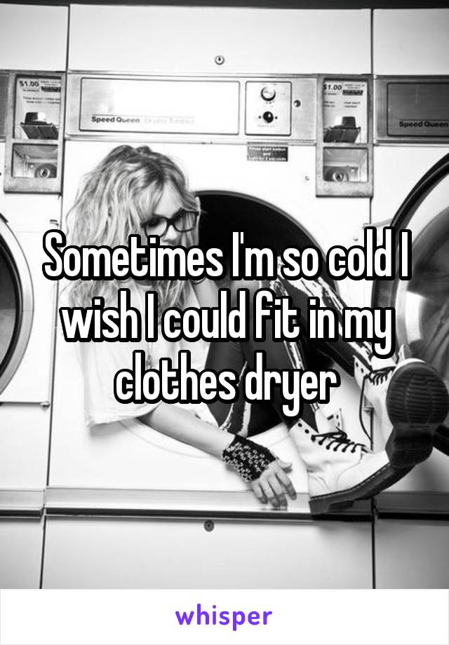 Sometimes I'm so cold I wish I could fit in my clothes dryer