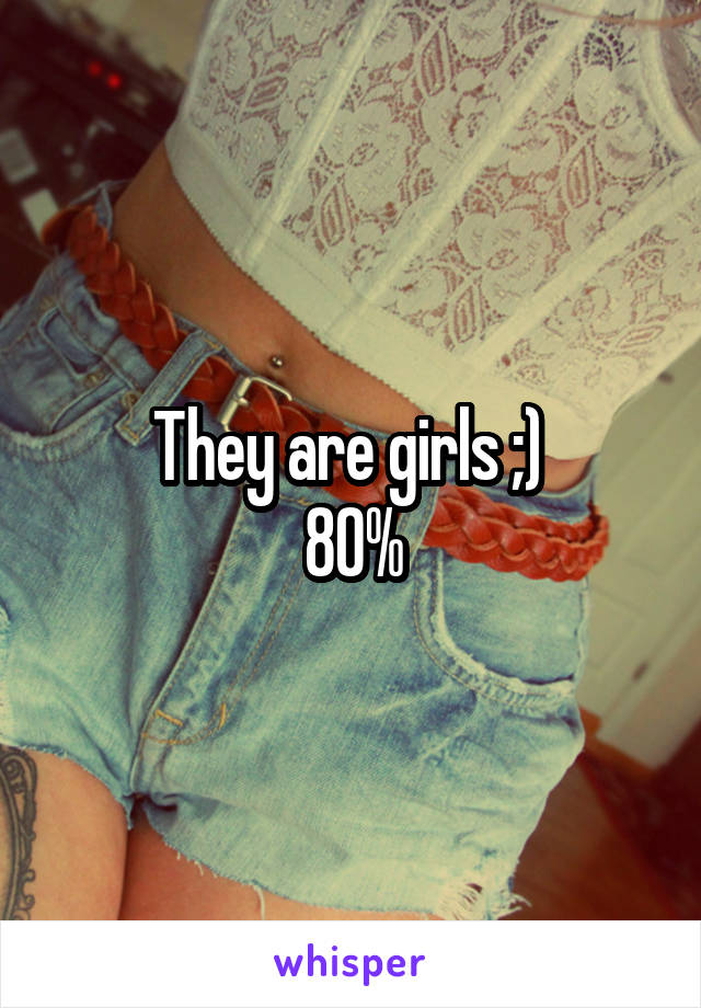 They are girls ;) 
80%