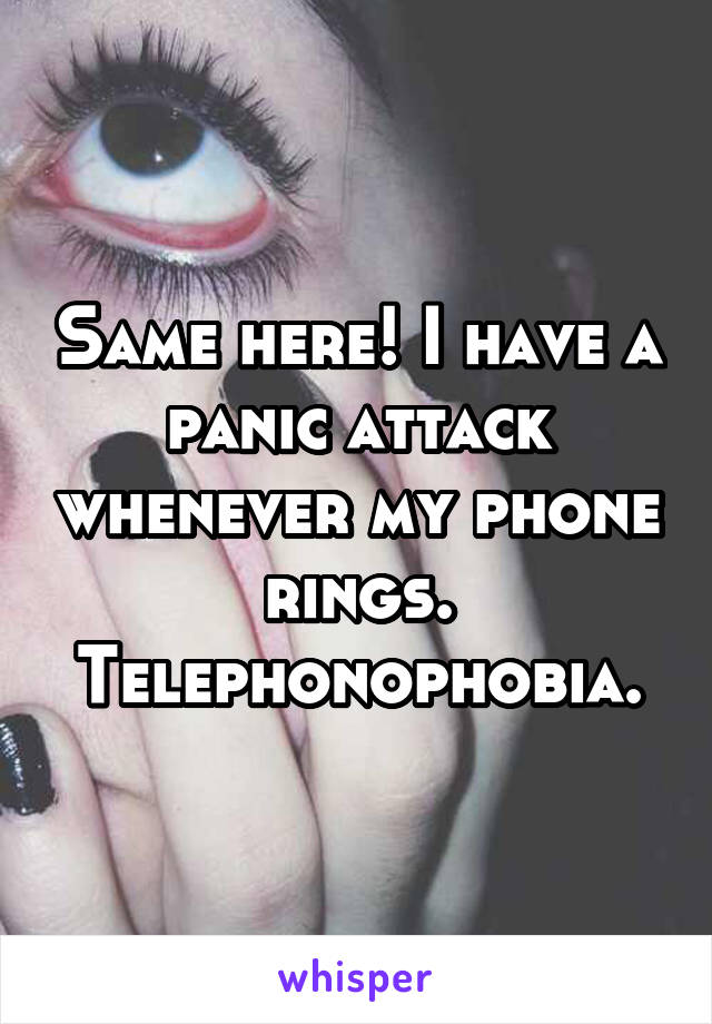 Same here! I have a panic attack whenever my phone rings.
Telephonophobia.