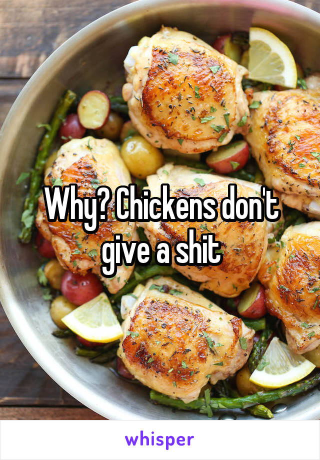 Why? Chickens don't give a shit