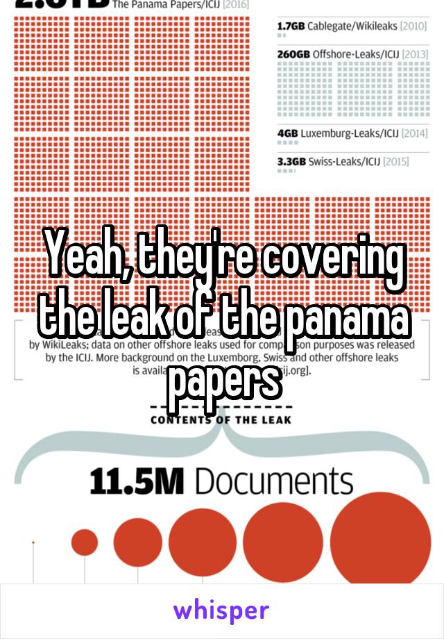 Yeah, they're covering the leak of the panama papers