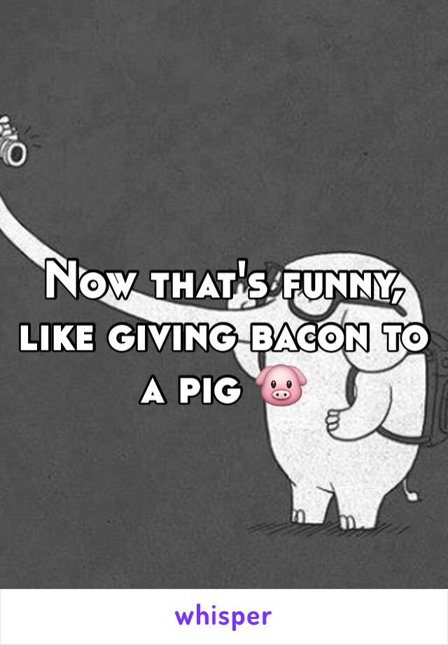 Now that's funny, like giving bacon to a pig 🐷