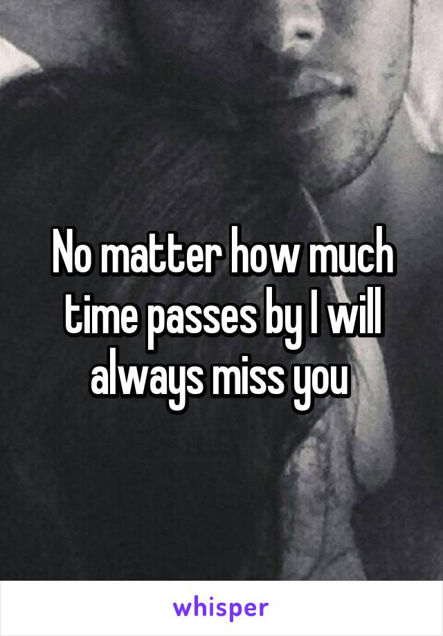 No matter how much time passes by I will always miss you 