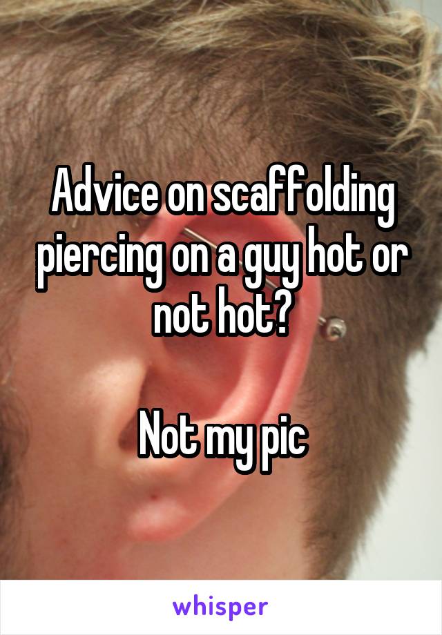 Advice on scaffolding piercing on a guy hot or not hot?

Not my pic