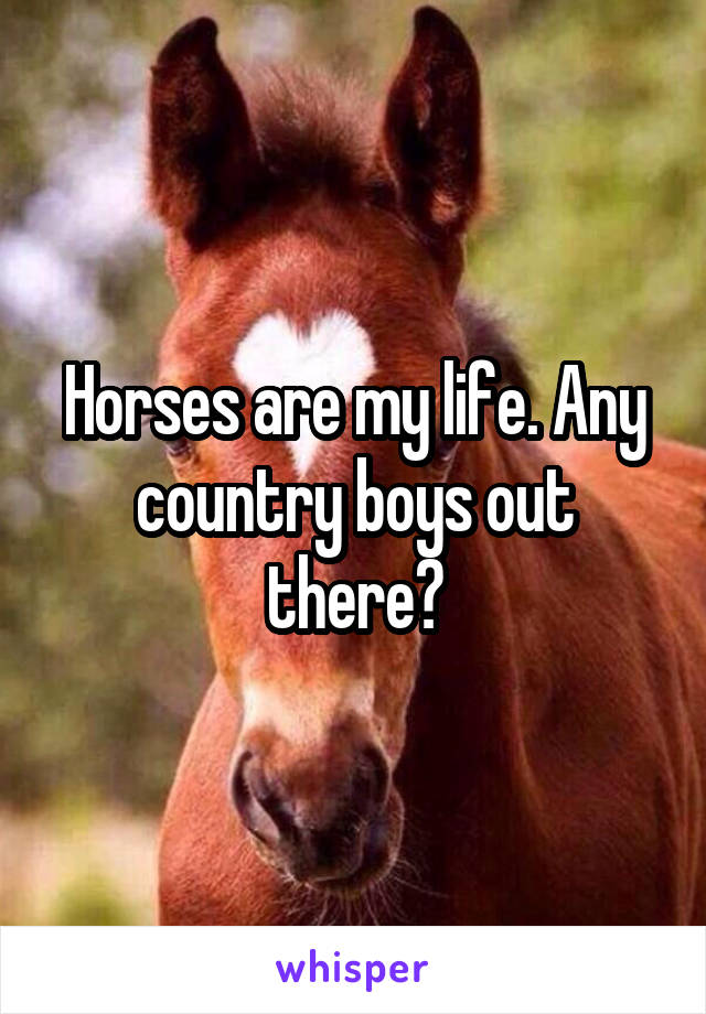 Horses are my life. Any country boys out there?