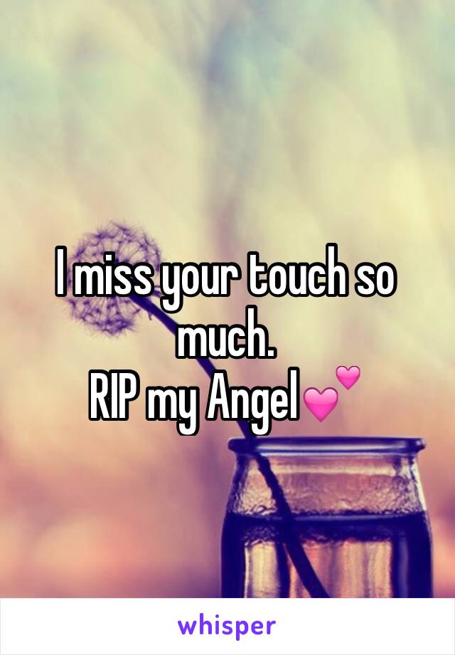 I miss your touch so much. 
RIP my Angel💕