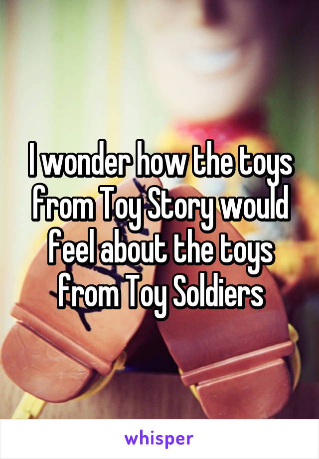 I wonder how the toys from Toy Story would feel about the toys from Toy Soldiers