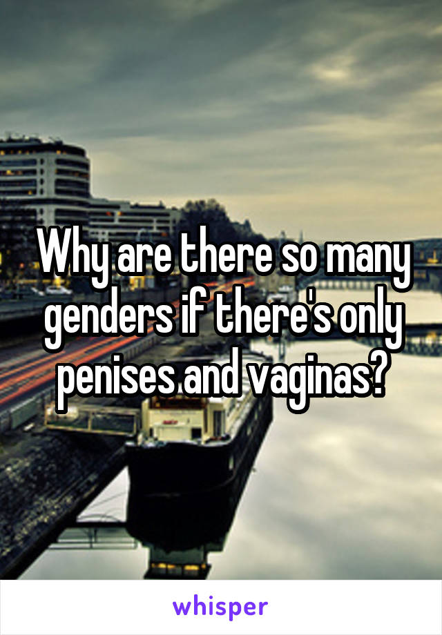 Why are there so many genders if there's only penises and vaginas?