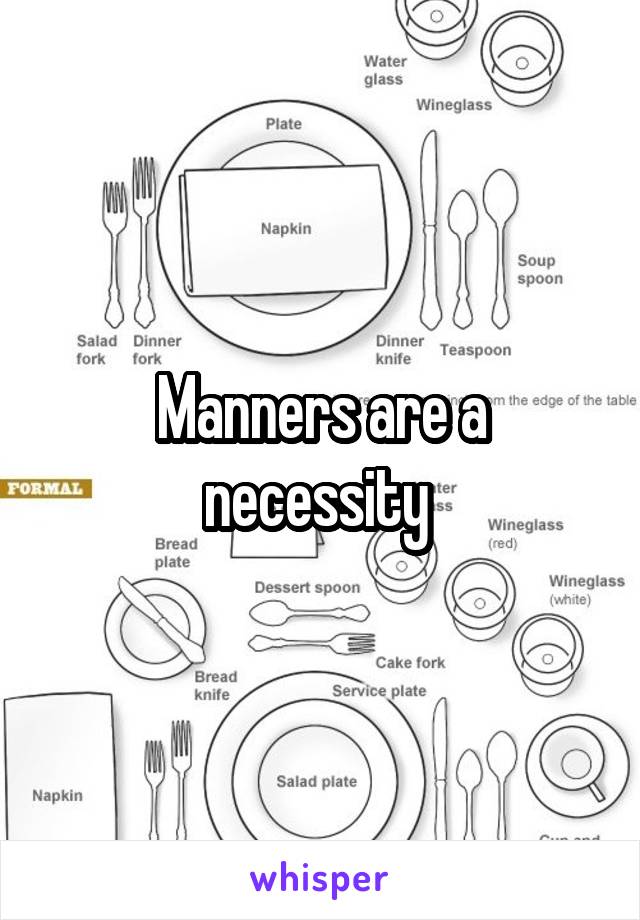 Manners are a necessity 