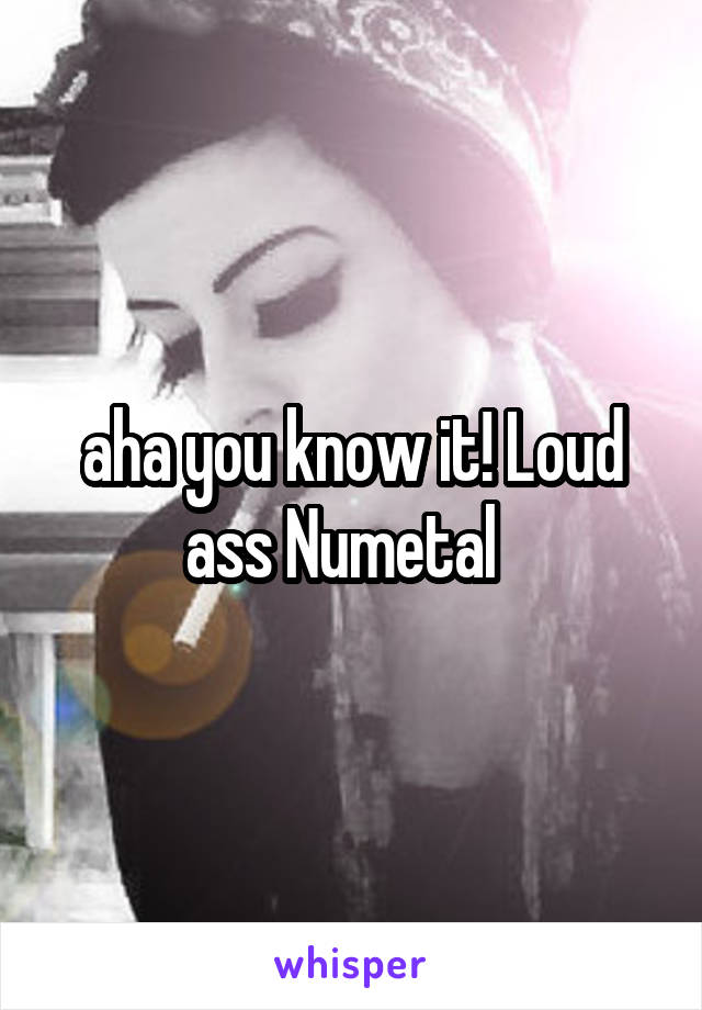 aha you know it! Loud ass Numetal  