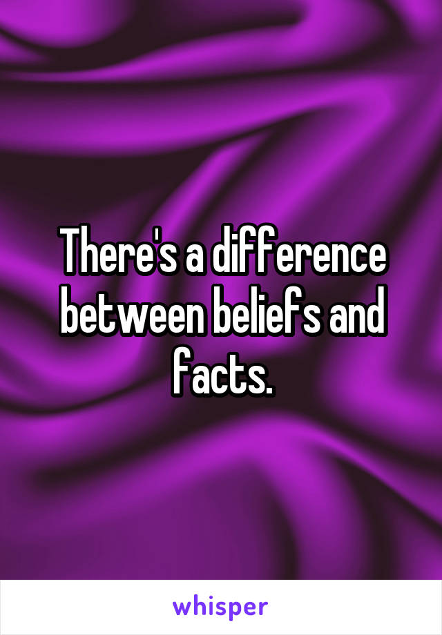 There's a difference between beliefs and facts.