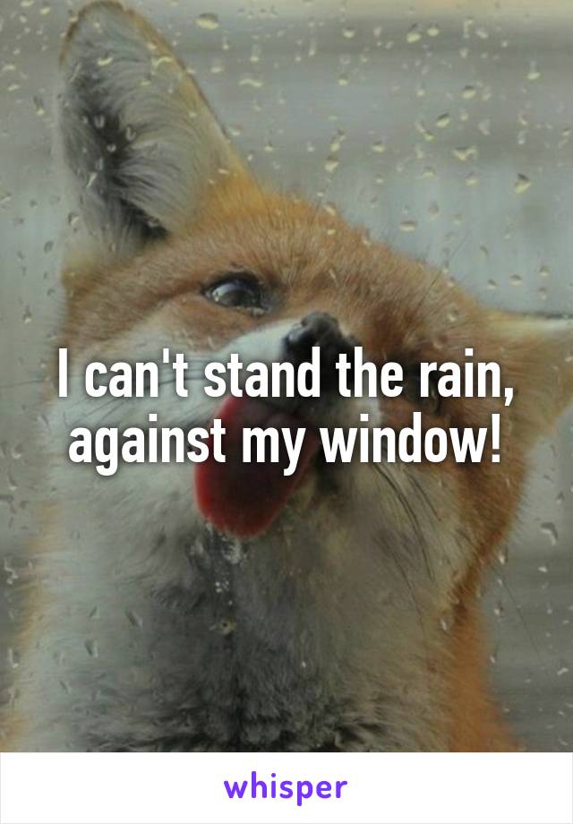 I can't stand the rain, against my window!