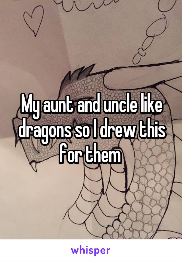 My aunt and uncle like dragons so I drew this for them 