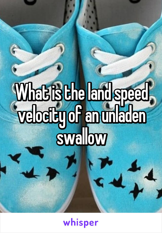 What is the land speed velocity of an unladen swallow