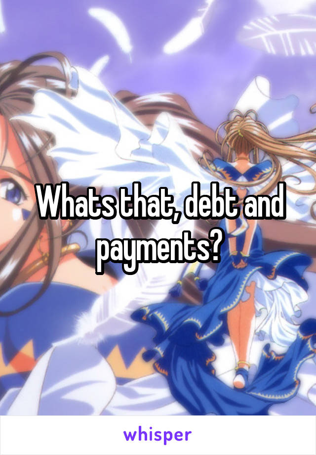 Whats that, debt and payments?