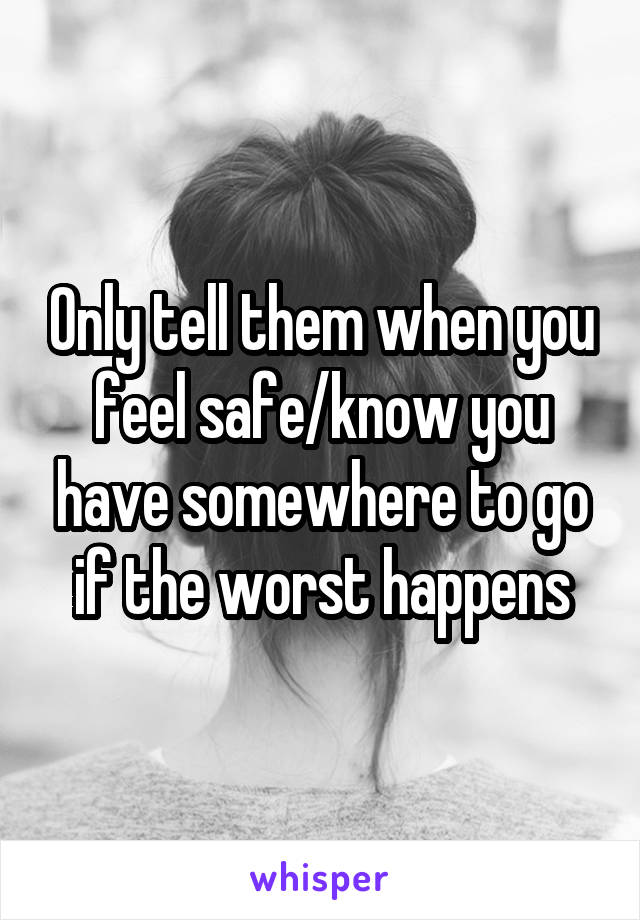 Only tell them when you feel safe/know you have somewhere to go if the worst happens