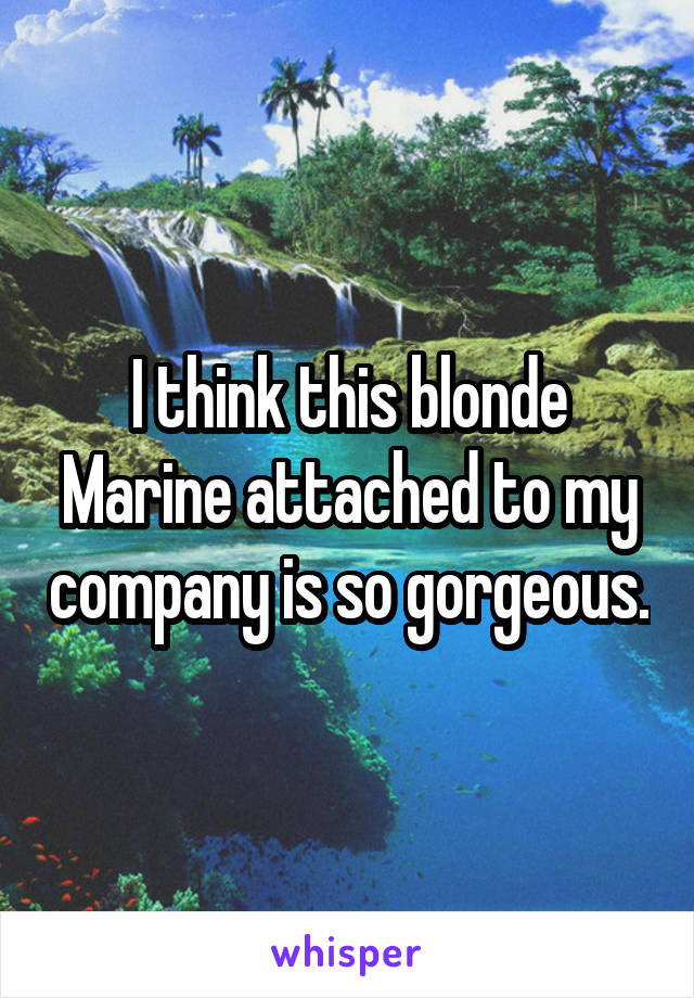 I think this blonde Marine attached to my company is so gorgeous.