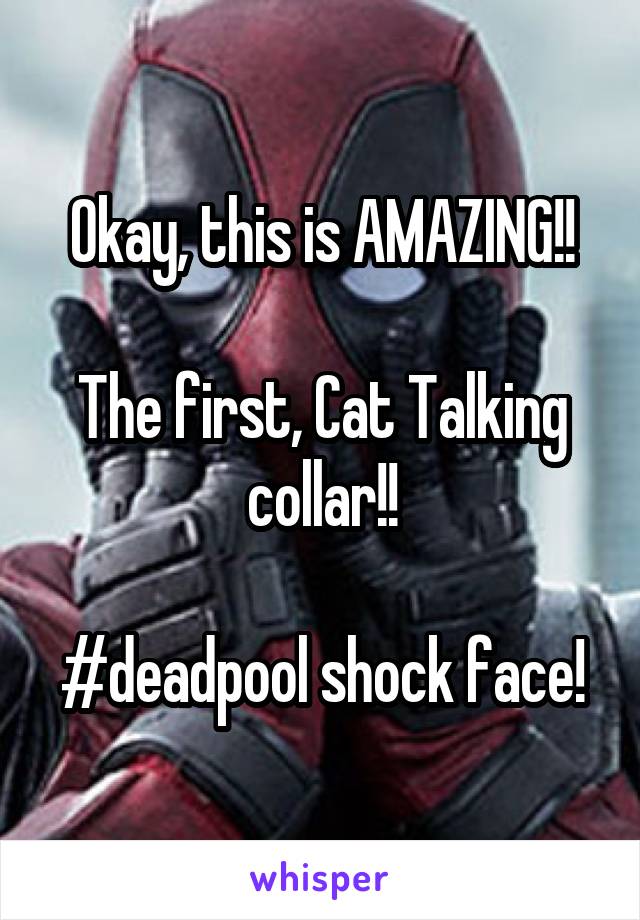 Okay, this is AMAZING!!

The first, Cat Talking collar!!

#deadpool shock face!