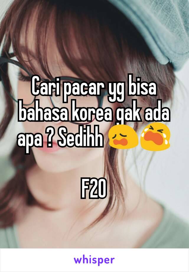 Cari pacar yg bisa bahasa korea gak ada apa ? Sedihh 😩😭

F20