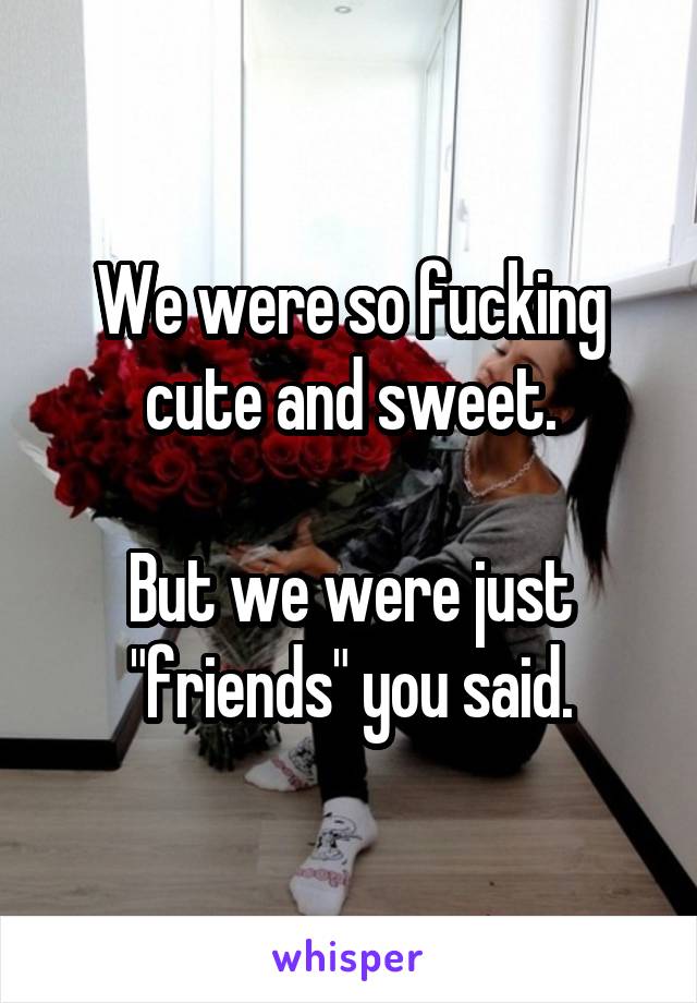 We were so fucking cute and sweet.

But we were just "friends" you said.