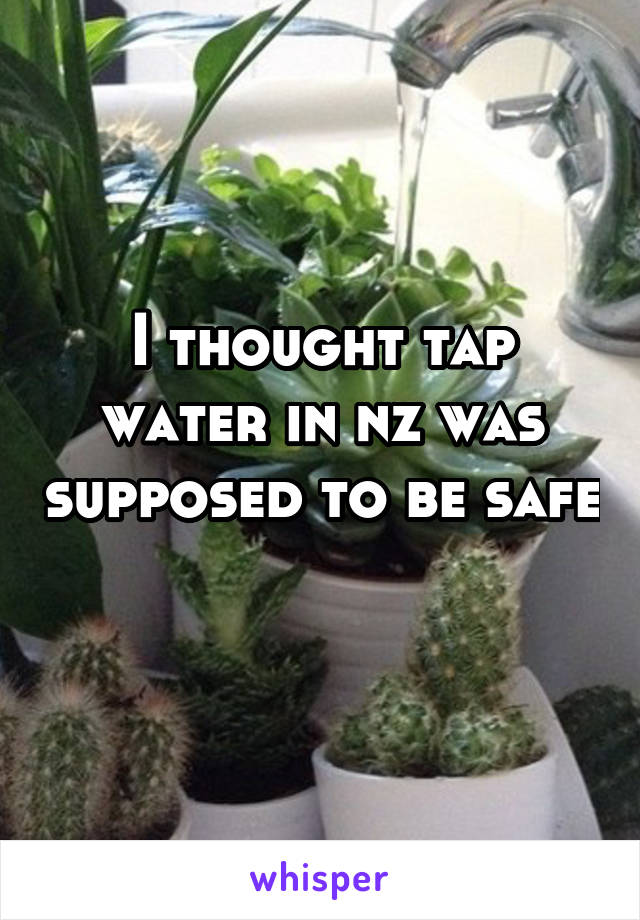 I thought tap water in nz was supposed to be safe 