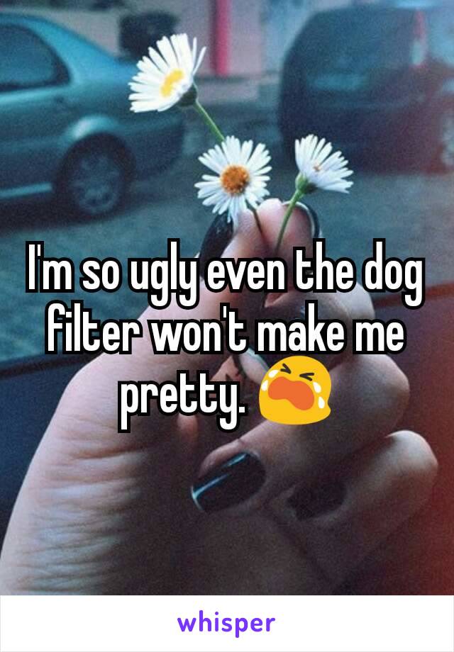 I'm so ugly even the dog filter won't make me pretty. 😭