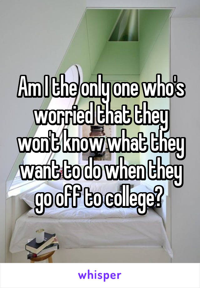 Am I the only one who's worried that they won't know what they want to do when they go off to college? 