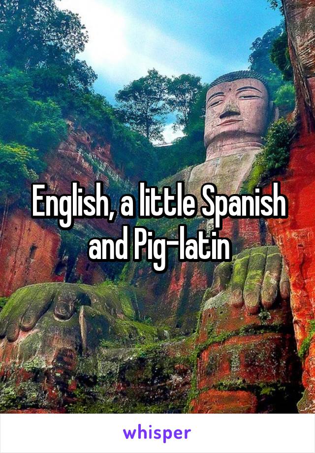 English, a little Spanish and Pig-latin