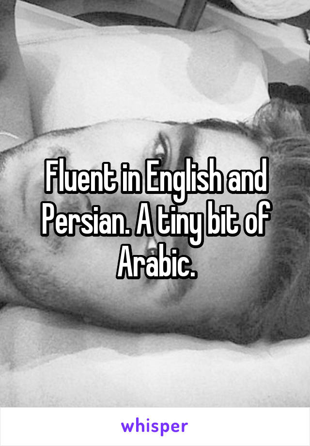 Fluent in English and Persian. A tiny bit of Arabic.