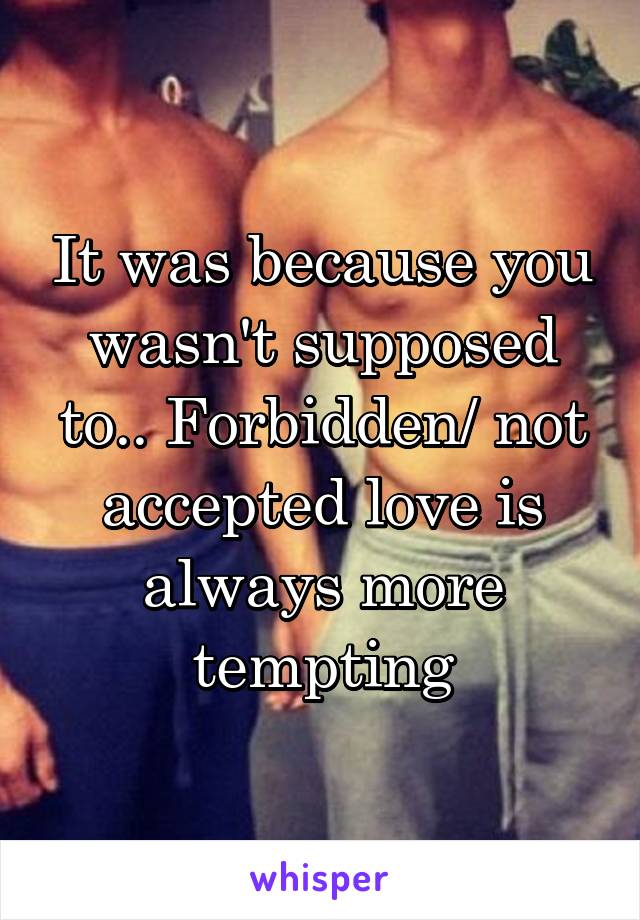 It was because you wasn't supposed to.. Forbidden/ not accepted love is always more tempting