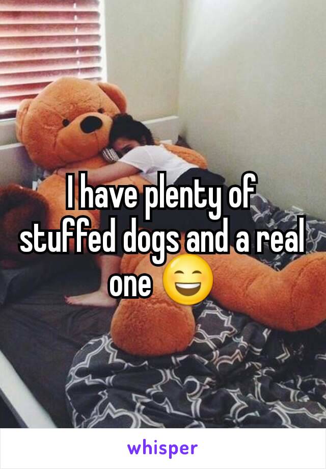 I have plenty of stuffed dogs and a real one 😄