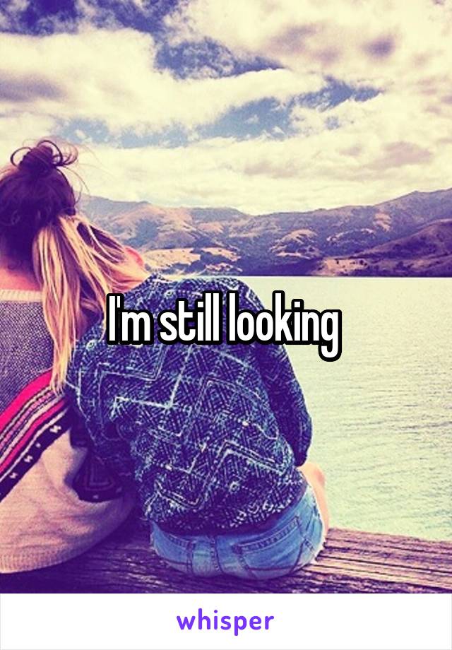 I'm still looking 