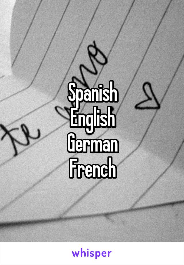 Spanish
English
German
French