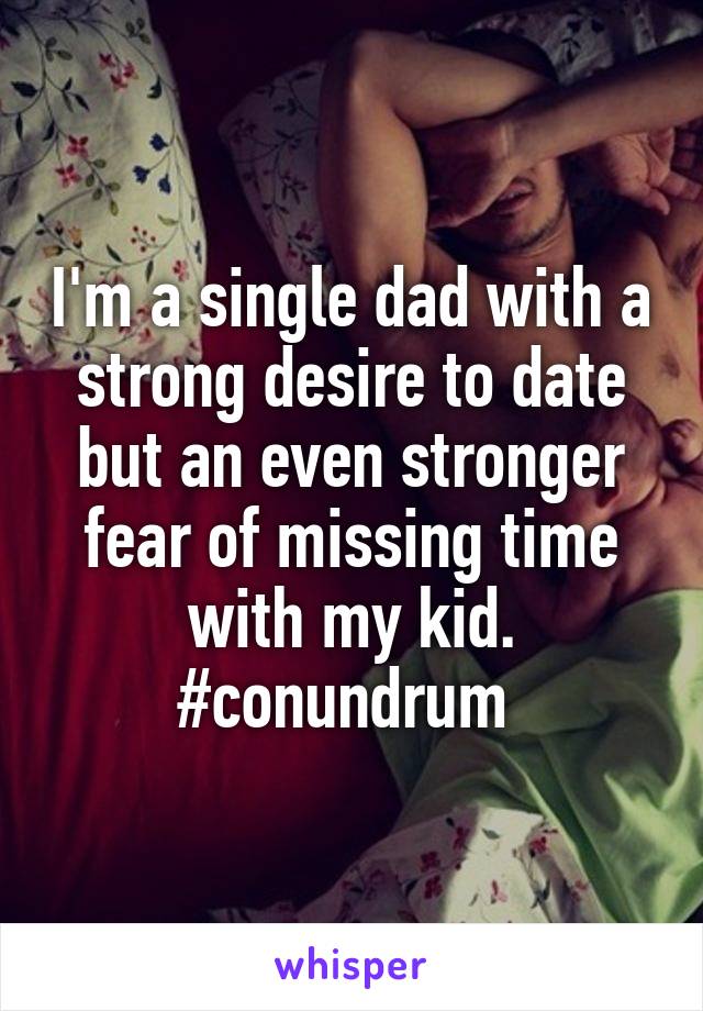 I'm a single dad with a strong desire to date but an even stronger fear of missing time with my kid.
#conundrum 