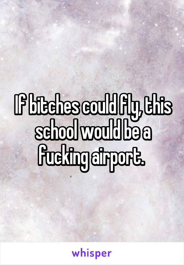 If bitches could fly, this school would be a fucking airport. 