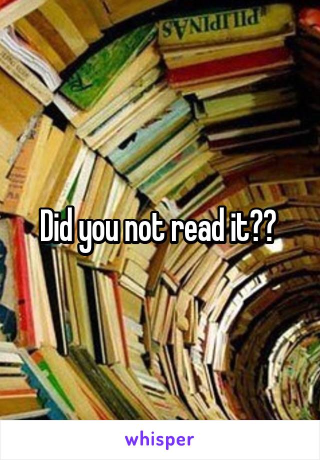 Did you not read it?? 