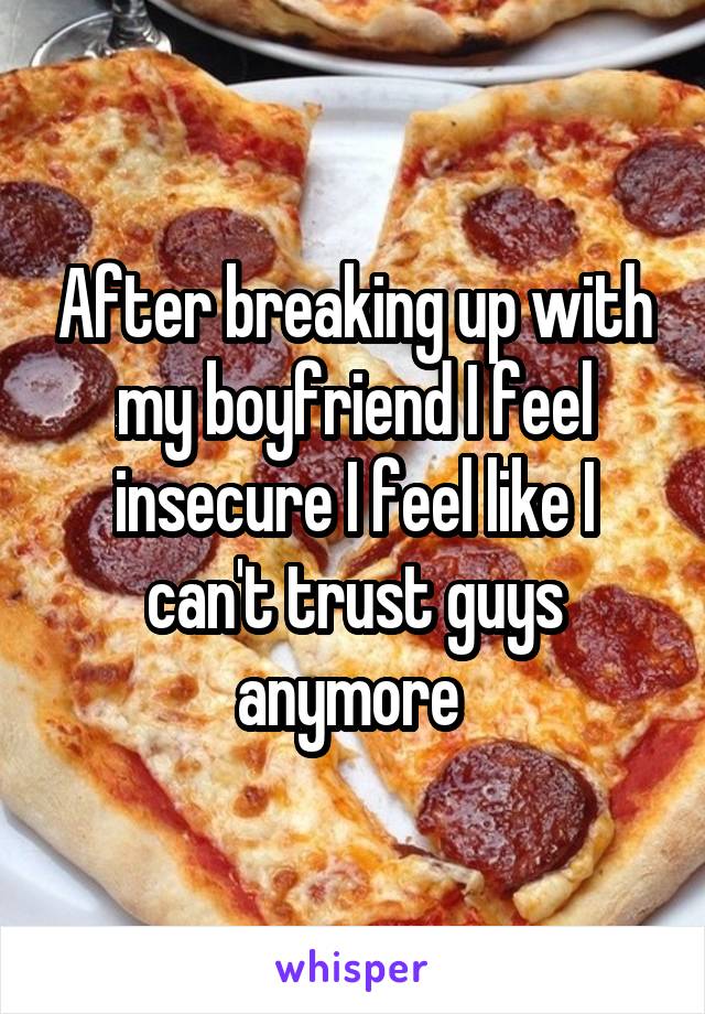 After breaking up with my boyfriend I feel insecure I feel like I can't trust guys anymore 