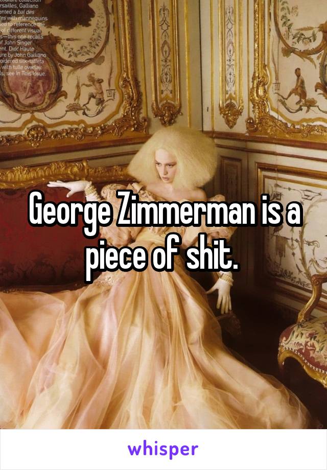 George Zimmerman is a piece of shit. 
