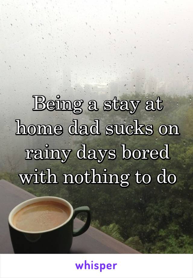 Being a stay at home dad sucks on rainy days bored with nothing to do