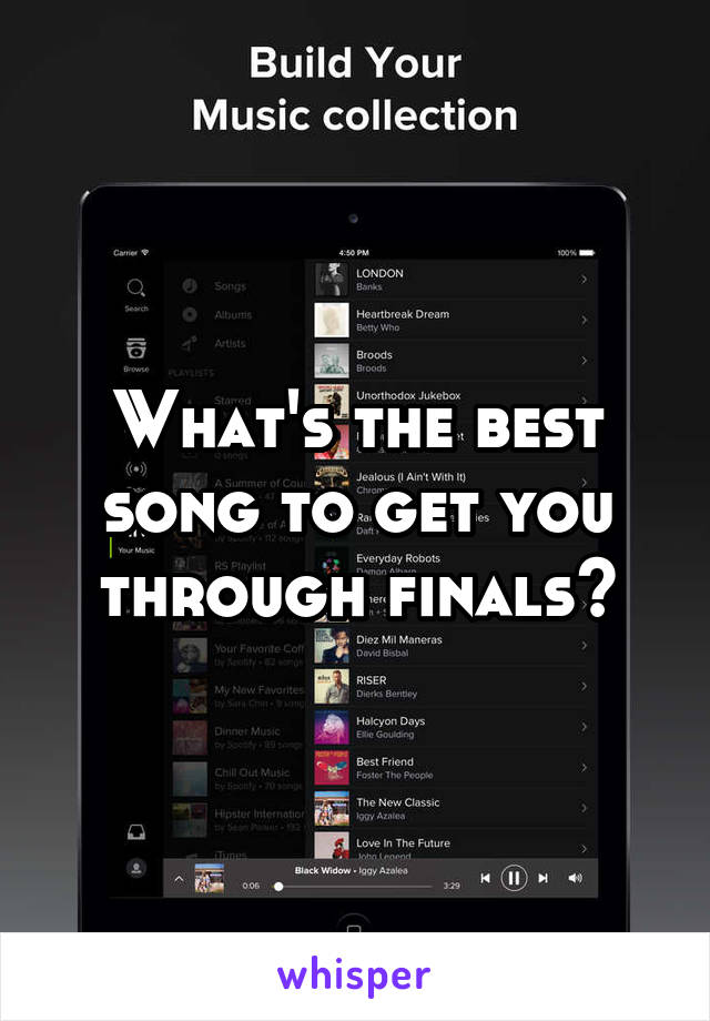 What's the best song to get you through finals?