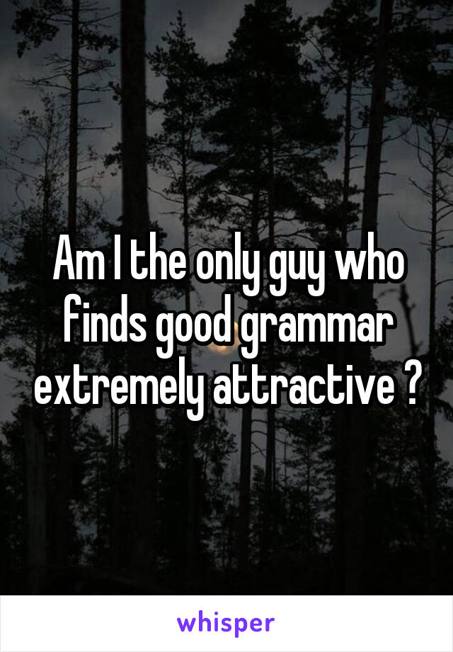 Am I the only guy who finds good grammar extremely attractive ?