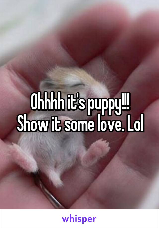 Ohhhh it's puppy!!!
Show it some love. Lol