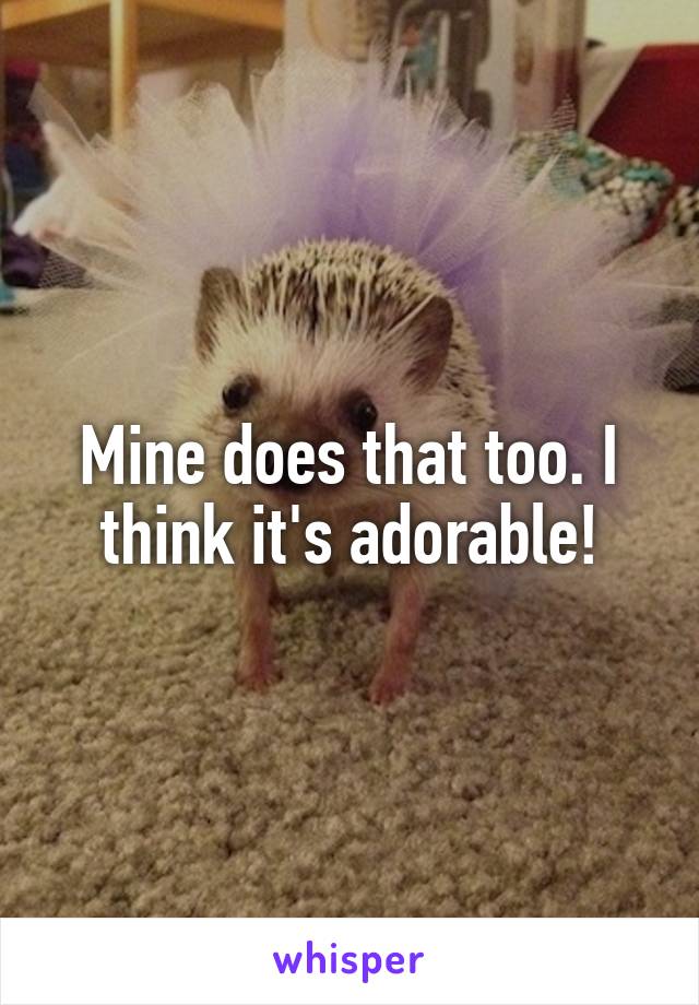 Mine does that too. I think it's adorable!