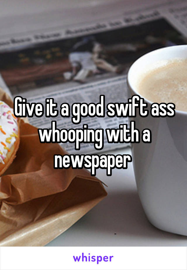 Give it a good swift ass whooping with a newspaper 