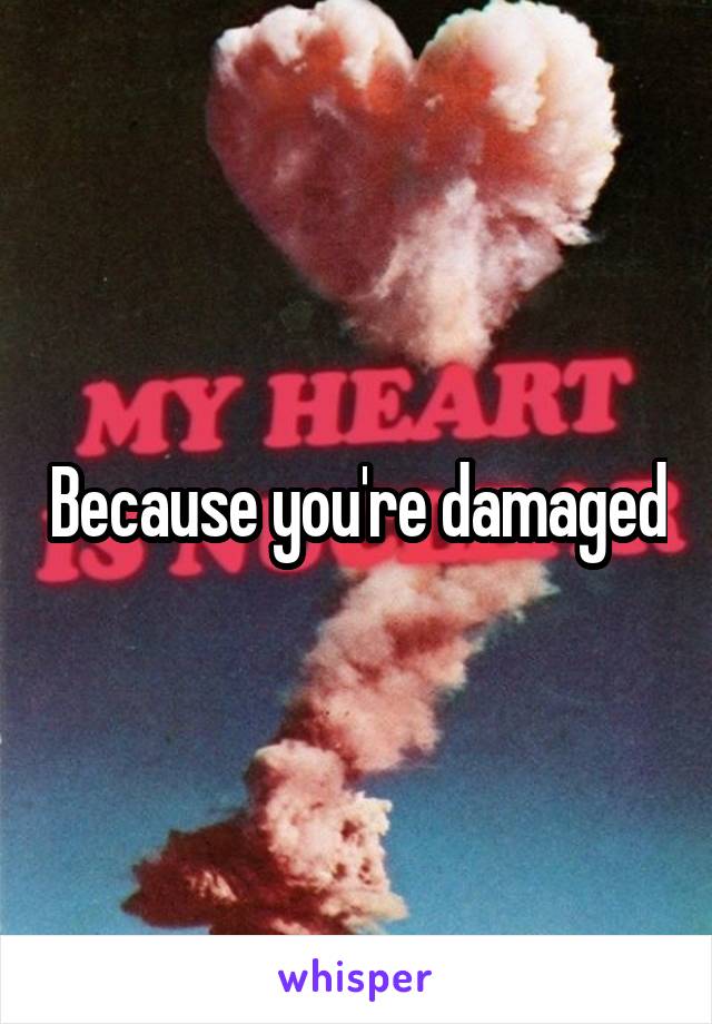 Because you're damaged