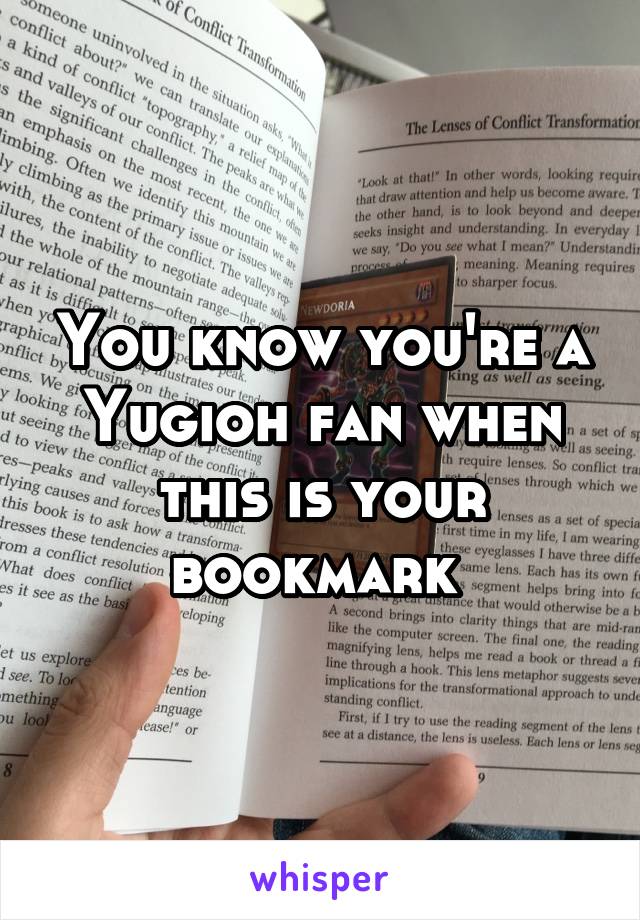 You know you're a Yugioh fan when this is your bookmark 