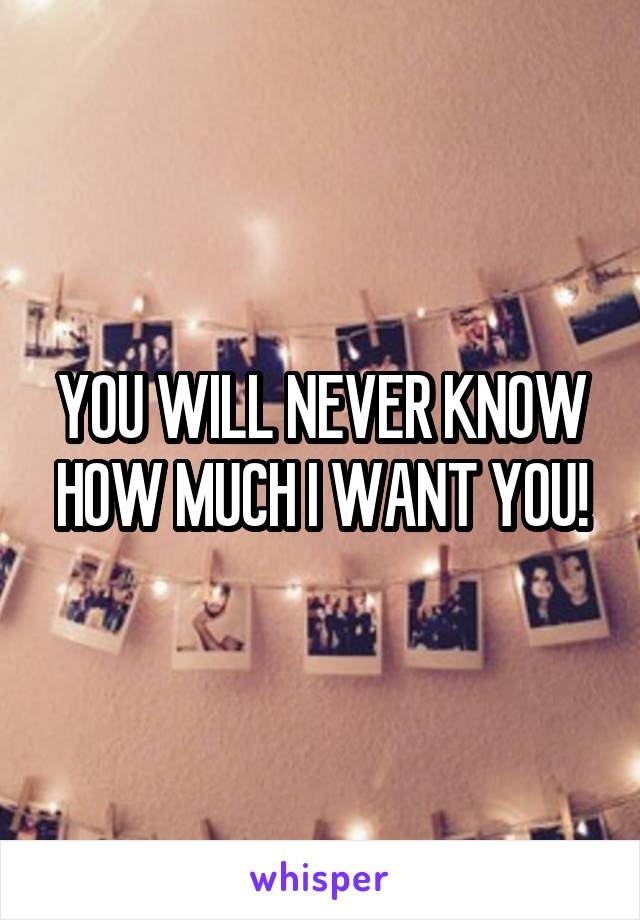 YOU WILL NEVER KNOW HOW MUCH I WANT YOU!