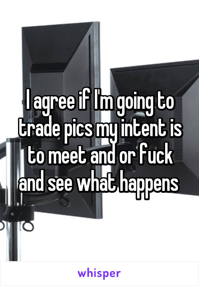 I agree if I'm going to trade pics my intent is to meet and or fuck and see what happens 