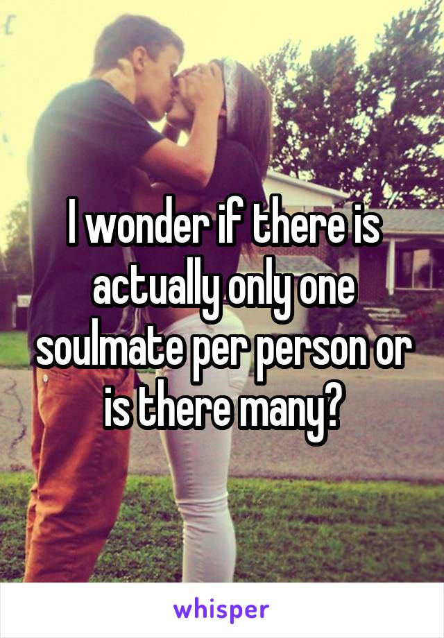 I wonder if there is actually only one soulmate per person or is there many?