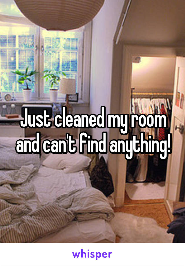 Just cleaned my room and can't find anything!